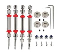 Eje de transmisión RC Compatible con Traxxas para Slash 4x4 para Rustler para Hoss 1/10 RC Mejora De Coche Piezas Eje De Transmisión CVD Delantero Y Trasero De Acero(Red)