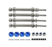 Eje Delantero de Acero Inoxidable y Eje de transmisión Trasero, 2 uds., compatibles con Piezas de Coche RC, a Escala 1/10, 2WD, 4X4, Trxs(Silver)