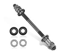 Eje Trasero Macizo para Bicicleta Montaña, 180mm Gris | Rosca Profunda, Aleación de Titanio y Metal Tuercas de Brida, para Cubo Trasero y Rodamientos