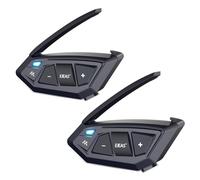 EJEAS MS20 Mesh 3.0 Sistema de Comunicación de Intercomunicación para Casco de Moto, Bluetooth 5.1 con Cancelación de Ruido CVC, para 20 Personas Que Hablan Simultáneamente Completo (2 Paquete)