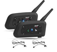 EJEAS V6C Referee Bluetooth Intercomunicador, 850 mAh, Full Duplex 1200 m, inalámbrico, Bluetooth, con Auriculares y Pulsera para Correr para Soccer, Hockey Rugby Sport, USB-C (2 Unidades)
