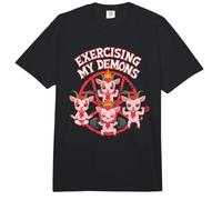 Ejerciciando mis Demonios Divertido Gimnasio Entrenamiento Demonio Comfort Colors Adult Heavyweight T-Shirt