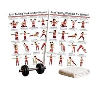 Ejercicio Carteles, Dumbbell Workout Wall Chart for Women with Arm Strength Training Guide and Step by Step Visual Fitness Rutine Design, Home Gym Wall Decor Poster for Beginners Apartment Living