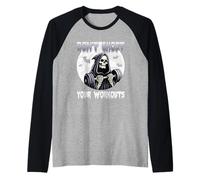 Ejercicio de entrenamiento fantasma Halloween No fantasmas tus entrenamientos Camiseta Manga Raglan