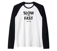 Ejercicio de Tai Chi Lento es Rápido Entrenamiento de Taiji Camiseta Manga Raglan