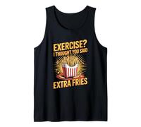 Ejercicio I Thought You Said Extra Fries Papas Fritas Retro Camiseta sin Mangas