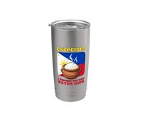 Ejercicio I Thought You Said Extra Rice Funny Filipino Vaso térmico de acero inoxidable de doble pared
