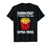 ¿Ejercicio? Pensé Que dijiste Papas Fritas Extra Amante de la Comida rápida Camiseta gráfica económica, Hombre, Negro, M