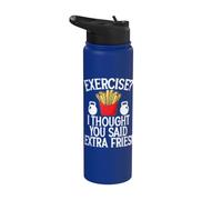 Ejercicio, pensé que habías dicho Fries extra Entrenador personal Stainless Steel Insulated Water Bottle