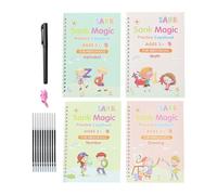Ejercicios de escritura para niños | Kit de 4 con guías ranuradas para , cuaderno de escritura para niños - para aprendizaje temprano guardería escuela infantil