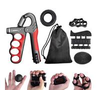 Ejercicios de mano para la fuerza, Kit de entrenador de fuerza de mango | Gripper de mano multifuncional con bolsa de transporte | 5x camilla de dedo portátil, ejercicio del brazo para hombres