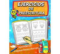 Ejercicios de Preescritura | Aprendiendo a repasar líneas y formas: Libro de actividades para niños +3 años