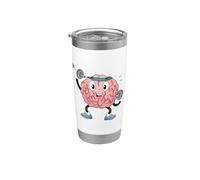 Ejercita tu cerebro - Ejercita tu cerebro maestro Vaso térmico de acero inoxidable de doble pared