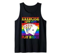 Ejercita tu Mente Juega Bridge Rainbow Cards Camiseta sin Mangas