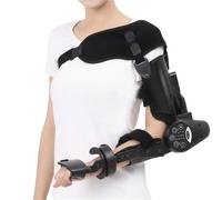 Ejercitador de Codo Eléctrico con Bisagra Soporte de Movilidad Articular Automático para Brazo y Antebrazo con Control de Botón Temporizador y Flexión de 110 Grados Compresión Ajustable(Izquierda)