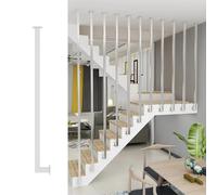 Ejes de escalera, balaustres de escalera para escaleras niveladas y pendientes, evitan caídas, postes de balaustrada para hotel, loft, villas, oficina, sótano, 2,3 m