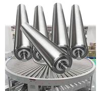 Ejes de rodillo transportador de acero resistente, paquete de 5 unidades, 50 mm de diámetro, 750 mm de longitud, para uso en almacén industrial, sistema de rodillos