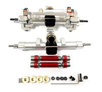 Ejes RC Compatible con ECX para Barrage Piezas De Mejora para Coche RC 1/24, Aleación De Aluminio, Eje Delantero Y Trasero RC Completo(Red)