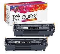 ejet 12A Compatibles para HP 12A Q2612A Cartuchos de Tóner para Laserjet 1010 1012 1015 1018 1020 1022 1022n 1022nw 3020 3030 3050 3052 3055 M10 05 M1 319 M1319f (Negro, 2 Pack)