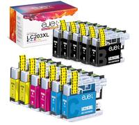 Ejet - Cartucho de tinta compatible de repuesto para Brother LC203 LC203XL para impresoras MFC-J480DW MFC-J880DW MFC-J4420DW MFC-J680DW MFC-J885DW (5 negros, 2 cian, 2 magenta, 2 amarillo, 11 unidades)