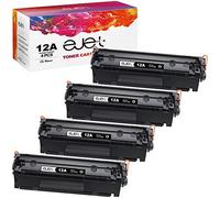 ejet Cartucho de tóner de repuesto 12A Q2612A compatible con HP Q2612 12A para HP 1010 1015 1012 1018 1020 1022 1022n 1022NW 3015 3030 3020 3050 3052 M1319 Tóner HP 1022 para impresora (paquete de 4)