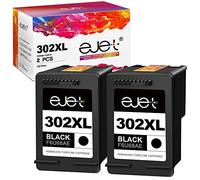 ejet Compatible para HP 302 302XL Cartuchos para HP Deskjet 1110 2130 2134 3630 3632 Envy 4520 4521 4522 4523 4524 Officejet 3830 3831 3834 3835 4650 4651 4652 4654 4658 5230 Impresora (2 Pack, Negro)