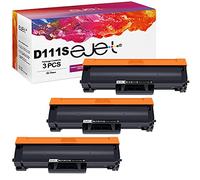 ejet D111S - Tóner de Repuesto para Samsung MLT-D111S para Samsung Xpress M2026W M2026 M2070W M2070 SL-M2026 SL-M2070 SL-M2026W SL-M2070W SL-M2070FW M2020 M2022 M2020W, M2022W (3 Negros)