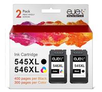 ejet PG-545XL CL-546XL para Canon PG545 CL546 Cartuchos de Tinta para Canon Pixma MG2550 MG2550S TS3150 TS3151 MX495 MG3050 MG2950 MG2450 MG3053 MG3051 iP2850 (1 Negro, 1 Color)