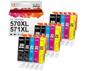ejet PGI-570xl Reemplazo para Canon PGI-570 CLI-571XL Cartuchos de Tinta Negra Compatibles para Canon Pixma MG5750 TS5050 MG5700 MG5751 MG5753 MG6800 MG6850 MG6851 TS5051 TS5053 TS5055 TS6050