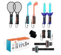 EJGAEM Switch 2 Sports Accessories Bundle ,12 in 1 Accessories Kit Compatible with Nintendo Switch 2,Family Accessories Kit for Sports Games with Leg Strap,Golf Clubs,Tennis Rackets,Sword Grips