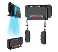 EJGAME Soporte de pared compatible con Nintendo Switch 2, organizador de metal que ahorra espacio con 6 ranuras para tarjetas de juego y 2 soportes Joy-Con, almacena de forma segura Switch 2 consola