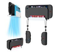 EJGAME Soporte de pared compatible con Nintendo Switch 2, organizador de metal que ahorra espacio con 6 ranuras para tarjetas de juego y 2 soportes Joy-Con, almacena de forma segura Switch 2 consola