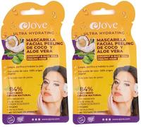 Ejove Mascarilla Facial Peeling Exfoliante De Coco Y Aloe Vera | Limpieza Profunda | Hidrata la Piel | Piel Radiante y Rejuvenecida (Paquete de 2)