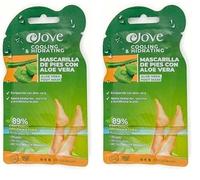 Ejove Mascarilla para los Pies con Extracto de Aloe | Hidrata, Suaviza y Acondiciona la Piel | Ideal para Talones Agrietados y Pies Secos y Asperos | Mascarilla Exfoliante y Peeling (Paquete de 2)