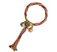EJOXMQTZR Cuerda de algodón de viento chino tejida a mano, joyería de reencarnación, pulsera for tragar bestia dorada, cuerda de mano, cuerda roja femenina, cuerda de mano, familia de tres(Red)