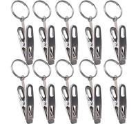 EJOXMQTZR Ganchos de Cortina de plástico, 20 PCS Anillos Clips de Cortina Cortinas Decorativas de Metal Fuerte Anillo de Cortina de Ventana con Clips Plata Moderna