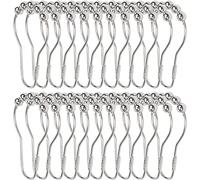 EJOXMQTZR Ganchos de Cortina de plástico, 5/10/20/30 Piezas Ganchos for Barra de Cortina Niquelado Cromado for Cortina de Ducha de baño for Cortina de Ducha de Puerta de Ventana(10pcs)