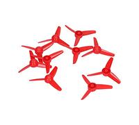 Ejoyous 10 Piezas de Hélice de 3 Cuchillas, Accesorios de Modelo de Coche de Barco RC de Plástico ABS de 70 Mm, con Orificio Interior de 2 Mm, para Barco de Control Remoto de Juguete DIY (Rojo)