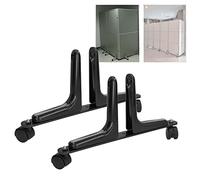Ejoyous 2 Juegos de Soporte de Pantalla Divisor de Habitación, Ancho Ajustable, Pies Divisores de Pantalla Móviles con Ruedas para Hotel, Hogar, Oficina, 100 Kg (Black)
