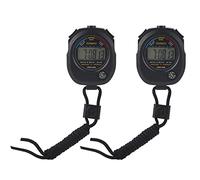 Ejoyous 2 PCS Digital LCD Stopwatch Timer Multifuncional Temporizador Deportivo de Mano con Alarma de Calendario de Tiempo para Correr Natación