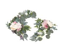 Ejoyous 2 Piezas de Flores Colgantes Swag ABS Flores de Artificiales Grandes 26 X 8,7 X 2,8 Pulgadas Pequeñas 17,7 5,9, Pulgadas para Decoración de Fondo de Fotografía de Fiesta de Ceremonia de Boda