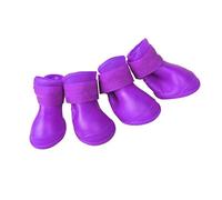 Ejoyous 4pcs Silicona Botas para Perros Prop Aficionado Zapatos de Lluvia de Perros Cañas para Mascotas sin Resbalón para Pavimento Caliente Lodo de Nieve con Suela Espesa Todo Clima Suave Suave (S)