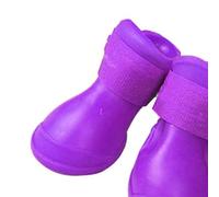 Ejoyous 4pcs Silicona Botas para Perros Prop Aficionado Zapatos de Lluvia de Perros Cañas para Mascotas sin Resbalón para Pavimento Caliente Lodo de Nieve con Suela Espesa Todo Clima Suave Suave (M)