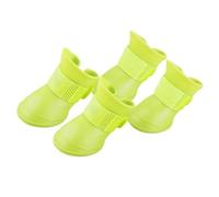 Ejoyous 4pcs Silicona Botas para Perros Prop Aficionado Zapatos de Lluvia de Perros Cañas para Mascotas sin Resbalón para Pavimento Caliente Lodo de Nieve con Suela Espesa Todo Clima Suave Suave (M)