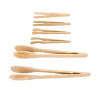 Ejoyous 6 Piezas Pinzas de Madera, Pinzas de Cocina de Madera, para Aperitivos, para Barbacoa, Rectas, Curvas para Cocinar Tocino, Carne a la Parrilla,