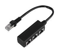 Ejoyous Acoplador RJ45, cable adaptador divisor de red Ethernet RJ45, adaptador de cable de extensión Ethernet, 1 conector de transferencia macho a 3 puertos hembra, 2.8 x 1 x 0.9 pulgadas