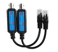 Ejoyous Adaptador Ethernet sobre Coaxial, 1 Par 10/100Mbps, Transmisor y Receptor de Red, Extensor de Cable Coaxial para Cámara IP NVR