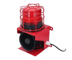 Ejoyous Alarma Industrial, Alarma de Luz Sonora de 115 DB con Anticongelante Impermeable IP65, Instalación en Pared, Bocina de Sirena de Alta Potencia para Minas, Canteras, Sitios de (Enchufe
