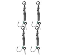 Ejoyous Aparejos de Pesca de Carpa, Aleación de Cobre, Material de PTFE, Ganchos Firmes, Enlace Rodante, Compatibles con Pesca en Agua Dulce y Salada, 4 Uds. (Espinoso 4#)