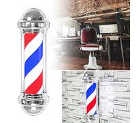 Ejoyous Barra de Luz LED para Barra de Barbero, Impermeable 50 RPM 4w Barra de Barbero con Cubierta de Plástico duro Galvanizado para PC Para Peluquerías y Peluquerías Enchufe de La UE